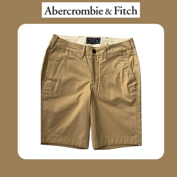 Abercrombie & Fitch Tan Stretch Khaki Chino Shorts Men’s Size 28 - Picture 1 of 5